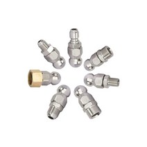 세척 헤드 도구 고압 퓨대용 배관 청소 파이프, 소형   앞면 1개 뒷면 3개  와이어 G1 4