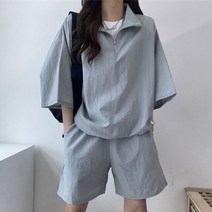 3color 캐주얼 하프집업 바람막이 세트