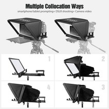 프롬프터DSLR/Mirrorless 카메라 용 Andoer A12 휴대용 텔레 프롬터 비디오 녹화 라이브 스트리밍 인터뷰, 한개옵션0