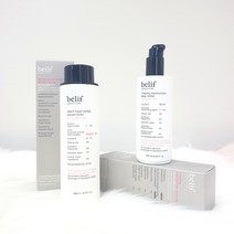 빌리프 건성 단품 2종 세트 /위치헤이즐 토너200ml+크리미 모이스처라이저 125ml 구성+숨 샤섀 3장, 2개