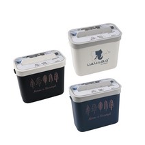 키밍 / 직사각 부착형 걸이형 휴지통, 나무-블랙