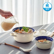 BK 더치오븐 글레이즈가드코팅 인덕션 겸용 양수 냄비, 20cm, 화이트 크림