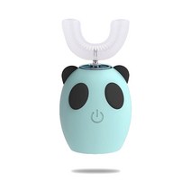 360 도 지능형 자동 소닉 전동 칫솔 u형 4 가지 모드 USB 충전 치아 미백 블루 라이트, 02 2-7 years blue