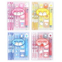 몰랑 케이스 문구세트(NEW), 레드, 1개