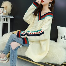 SJW 여성용 스웨터 브이넥 꽈배기 니트티 옆트임 롱박스티 겨울 빅사이즈 S~5XL