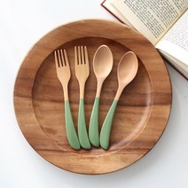 주주브 바움 디저트 스푼&포크, 후커스그린 스푼2P+포크2P, 1세트