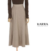 카라 KARRA (77까지)밑단주름플레어니트스커트_KB1WSK015C