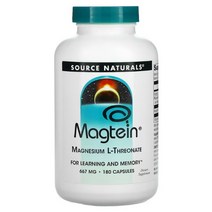 Source Naturals Magtein 마그네슘 L-트레온산 667mg 베지 캡슐 180정, 90 개