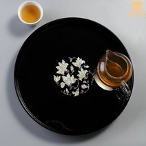 자개 쟁반 트레이 빈티지 달팽이 홈 컵 물 컵 차 거실 커피 테이블 컵 핸드 라운드, 목련 트레이
