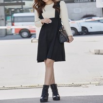 슬림핏 투피스 느낌 프릴 멜빵 원피스 뷔스띠에 가을 롱 봄 벨트
