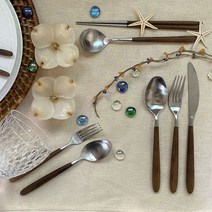 메이플 우드 커트러리 수저세트 양식기세트 숟가락 젓가락 포크 나이프 모음, 블랙 커트러리, 메이플 블랙 디너포크