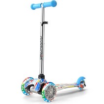 아동용 3륜 스쿠터 만 3-8세 유아용 킥 스쿠터 라이트 업 휠이 있는 남아 및 여아용 스쿠터 아동용 미니 스쿠터, White-G, White-G