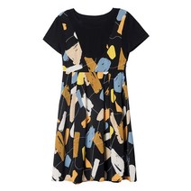 패치워크 원피스 음력 9월 낯선 사람 빅사이즈 플라워 프린팅 슬림핏 와이드 루즈핏 뚱뚱한 여성의류 여름옷 2266370195