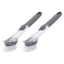 레라티 세제투입 다용도 2종헤드 손잡이 세척솔, 그레이, 2개