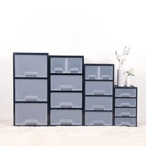 [리빙앤트리]블랙 플라스틱서랍장, 블랙 높은형 40-3단