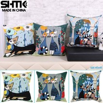 슈즈가 이쁜 고냥이 하우스 자수 쿠션 3종 쇼파쿠션