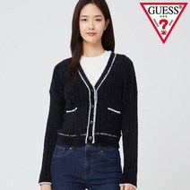 게스 YM4S2662 레터링 핀 배색 스웨터 가디건_SUZY 417772