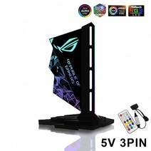 컴퓨터케이스 pc케이스 pc케이스미들타워 수직 GPU 브래킷 RGB VGA 스탠드 홀더 비디오 카드 지원 ASUS ROG, 5V Diamond remote