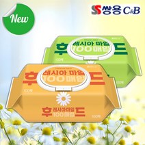 [푸른바다몰] 캐모마일 함유 코디후레시아 물티슈 캡형 100매 (24개 단위), 캐모마일 함유 코디후레시아물티슈 캡형 100매 쌍용