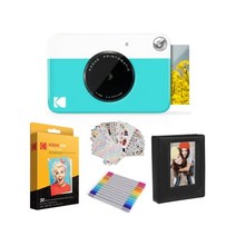 KODAK 프린트 오토매틱 디지털 인스턴트 카메라 ZINK의 2x3인치 스티커 사진 용지핑크로 메모리를 인쇄합니다, Blue_Starter Bundle