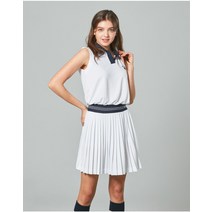 여성 밴딩 플리츠 민소매 원피스 HUBKD1601WH