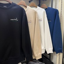 [리트머스] 4색 레터링 포인트 기모 맨투맨 LM9TU954