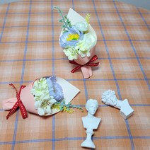 [큐방 서비스] 봉안당 미니 꽃다발 강아지 납골당 꽃부착 추모관 꽃 꾸미기 조화, 스페셜 미니_스카이블루