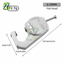 디지털 두께 게이지 0-10/20mm 휴대용 LCD 전자 두께 테스터 유리 두께 게이지 측정 도구, 20MM 플랫 헤드, 04 20MM flat head