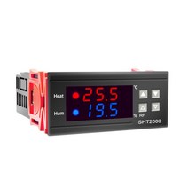 SHT2000 온도 습도 컨트롤러 서모 스탯 Humidistat 실내 양조 인큐베이터 온도계 습도계 AC110-230V, 하나, 검은 색