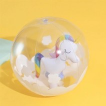유니콘 비치볼 투명 비치볼 물놀이 공 탱탱볼 해변 비치, 40cm