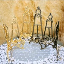 고급 앤틱 철재 이젤 & 접이식 이젤 시리즈 접시받침 액자 진열 장식장 데코소품, 앤틱브론즈, 클래식 이젤