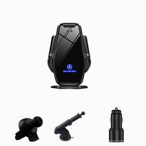 Ecool carlogo 무선충전 핸드폰 거치대 + carlogo 3.0 고속충전기 + 송풍구 거치대 + 부착형 거치대 + USB-C 전원선 세트, Black, 벤츠