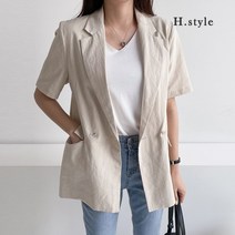 H스타일 (WC)제나린넨반팔자켓