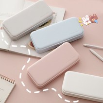 필통 사각필통 연필통 개학용품 신학기 학생필통 학용품 단체선물 답례품 대용량 무지필통 마카롱 KK265 1개, 심플 플라스틱 필통/핑크