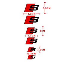 자동차 브레이크 캘리퍼 방수 PVC 바디 장식 데칼 6 개 아우디 RS SLine Quattro A3 8P TT 8V A4 B8 B6 A6 C7 용 액세서리, [03] S Black, [01] 6pcs
