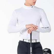 DownBlow 남자 스포츠 이너 목폴라티 화이트 골프패션