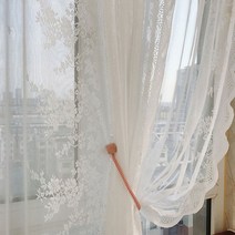 거실 용 유럽 흰색 레이스 깎아 지른 커튼 침실 결혼식 장식 부엌 문을위한 꽃 voile tulle 창 커튼