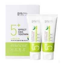 (풀무원로하스)5-이펙트 키즈 치약 (80gx2EA) 유아치약 우리아이치약 아이 구강건강을 위한 저불소 바른치약 충치예방 구취제거 천연딸기향 천연유래계면활성제~, 1개