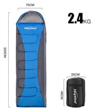 사계절 1인용 침낭 75*220cm, 두꺼운 겨울용, 블루
