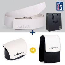 피지에이투어 PGA TOUR 천연 이태리 통 소가죽 훅 수동 벨트+쇼핑백+골프공 주머니 OR 거리측정기 케이스 택1 / 설선물 명절 골프 기프트, 블랙벨트+투톤 투볼 주머니+쇼핑백