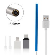배관내시경 하수구내시경 카메라 Otoscope 내시경 USB Type C Borescope for OTG Android 5.5MM 검사 스네, 03 파란