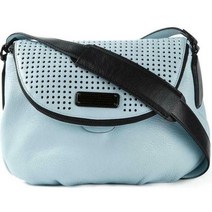 여자명품마크제이콥스가방80009151 ?MARC JACOBS Q NATASHA FADED BLUE & BLACK LEATHER CROSSBODY BAG PURSE?NWT!