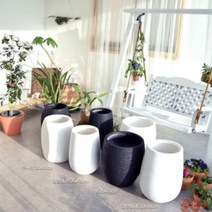 모던 FRP 경량 인테리어 대형 화분모던 FRP 경량 인테리어 대형 화분, 긴원형(대) 30x48cm 화이트