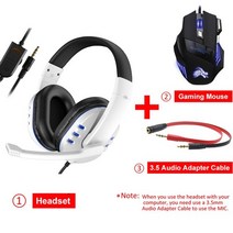 게이밍 이어폰 y잭 마이크 사운드판다 set 7.1 xbox one ps4 pc 용호환, 흰색 추가 엄마