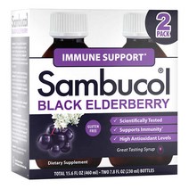 Sambucol Black Elderberry Immune Support 삼부콜 블랙 엘더베리 이뮨 서포트 230mL (2팩), 1개, 1
