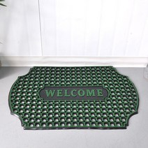 음식점 입구앞 웰컴 PVC 발매트 60x90 그린 먼지흡착 신발털이 사무실현관매트 학교