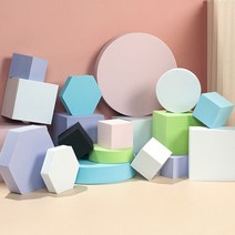 소형 전시다이 디스플레이박스 촬영소품 스툴 진열대, 8-소형육각형-핑크