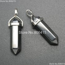 블러드스톤 비즈 목걸이 원석 패션 천연 제트 적철광 보석 돌 육각 크리스탈 뾰족한 치유 영기 차크라 펜던