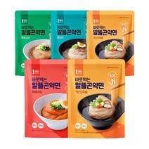 1am 바로먹는 알뜰 곤약면 4종 혼합구성, 5팩(물냉면1+메밀소바1+가쓰오우동2+매콤비빔1)