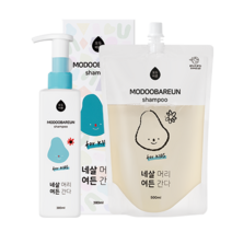 모두바른 키즈 어린이 비듬 샴푸 두피 각질 초등학생 4세 12세 전용 샴푸, 리필팩 세트 380ml + 500ml